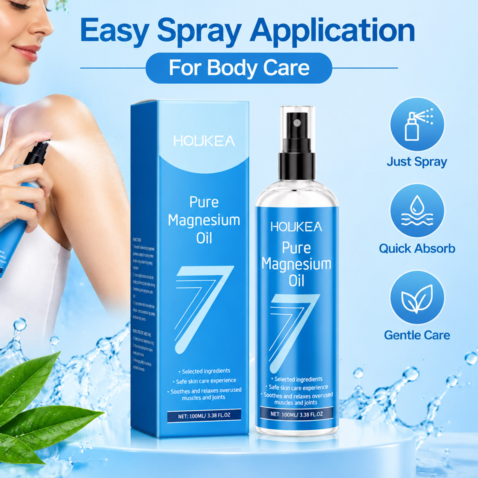 Bath Salts Magnesium - Pure Magnesium Oil Spray 100ml Tired