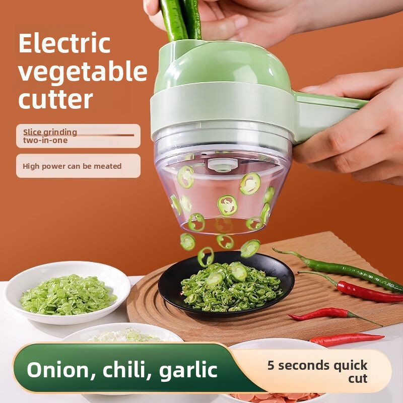 Health Wellness Lifestyle - 4In1 Electric Vegetable Cutter Set Handheld