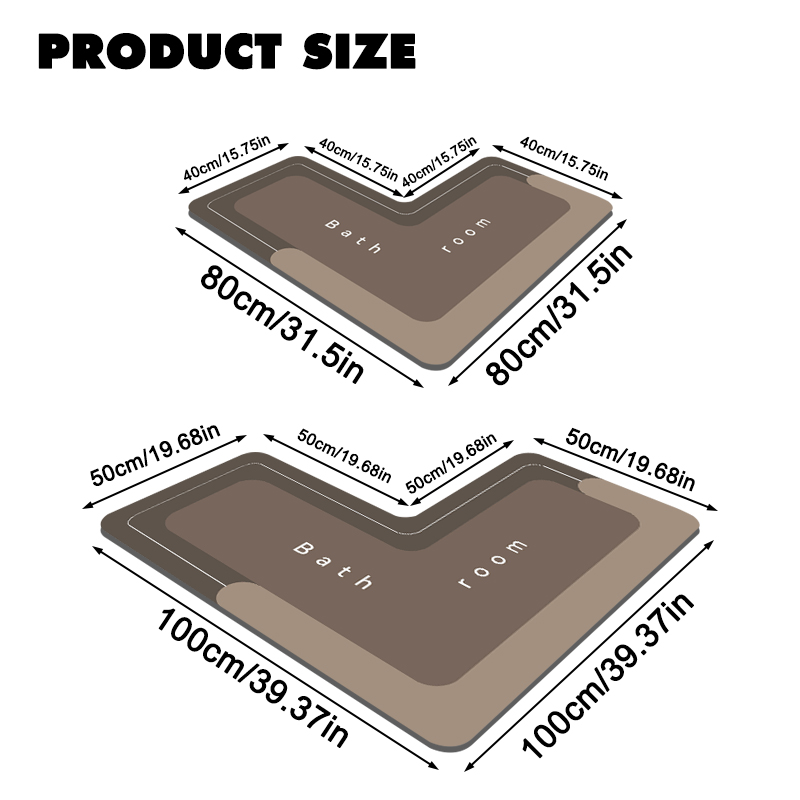 L-Shaped Bathroom Mat Anti-Sli - Bamboo Bath Mat recension och pris