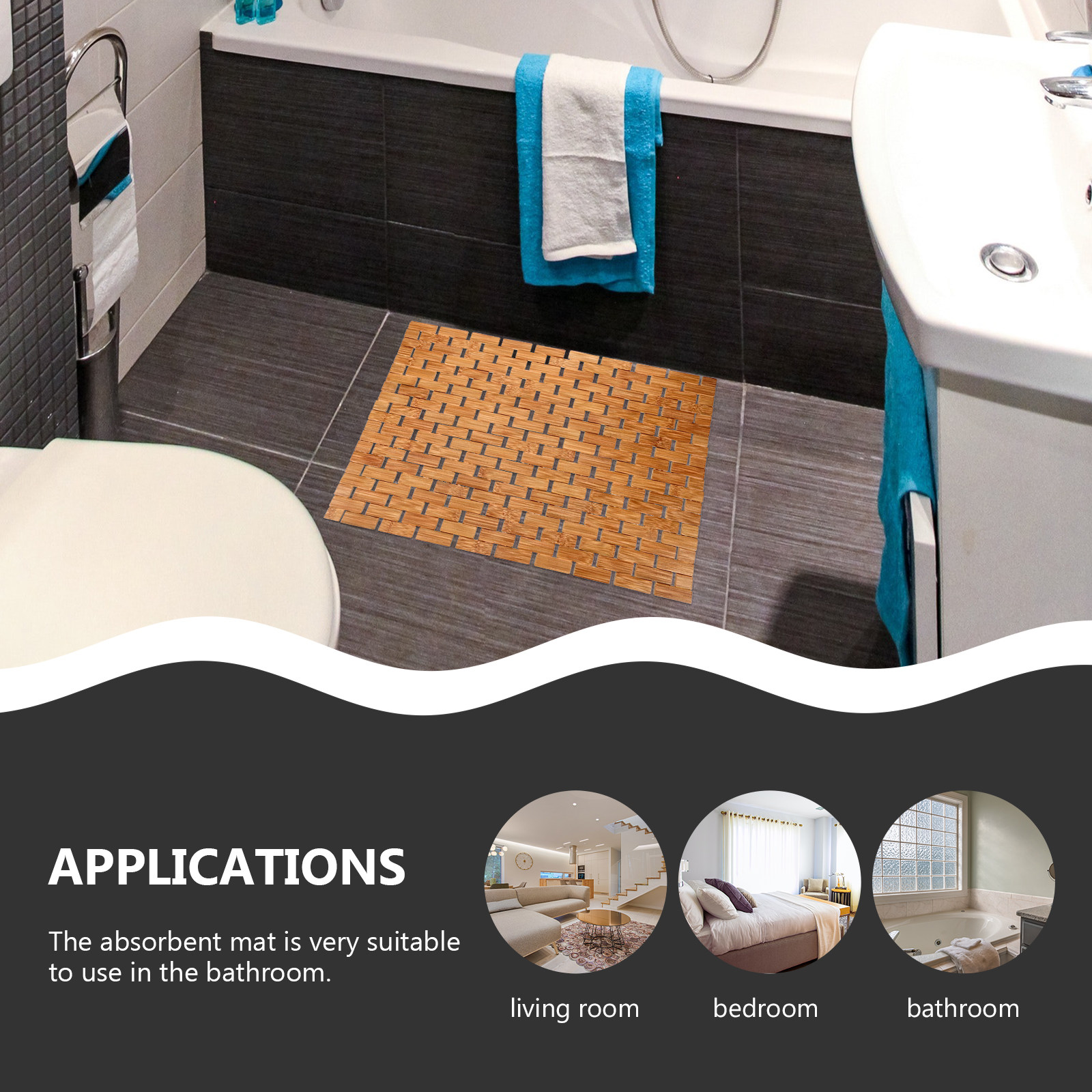 Bamboo Shower Mat Non Slip Bat - Bamboo Bath Mat recension och pris
