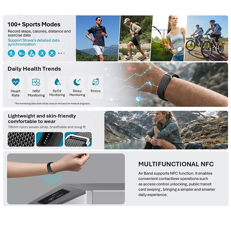 VALDUS Air Band Smart Bracelet - Health Wellness Bracelet recension och pris